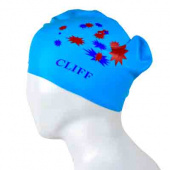 Шапочка для плавания CLIFF силиконовая CS13, для длинных волос, голубая