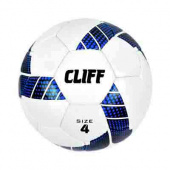 Мяч футбольный CLIFF CF-54, 4 размер,с отскоком, PU Shine, бело-синий (полосы)