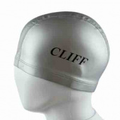 Шапочка для плавания CLIFF силиконовая с лайкрой  PU01, серая