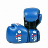 Перчатки боксёрские VELO, AIBA, кожа, 10 унций, синие