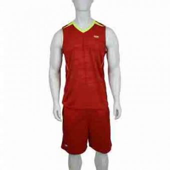 Форма баскетбольная CLIFF 2603, мужская, красная, р.4XL (52-54), рост 180-185см