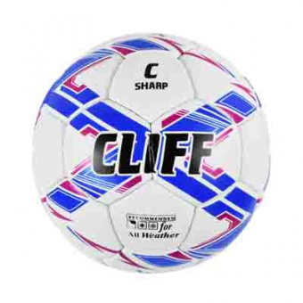 Мяч футбольный CLIFF 3634, 5 размер, PU Grippy, бело-розово-синий