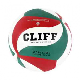 Мяч волейбольный CLIFF V5M4000, 5 размер, PU, бело-зелено-красный