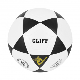 Мяч футбольный CLIFF #5, 5 размер, PVC, черно-белый