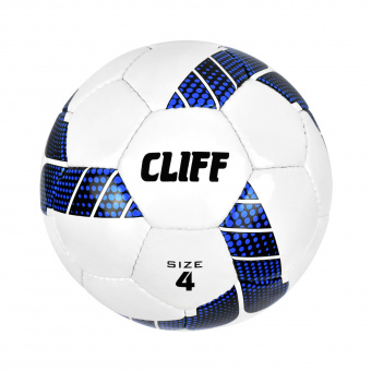 Мяч футбольный CLIFF CF-54, 4 размер,с отскоком, PU Shine, бело-синий (полосы)
