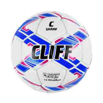 Мяч футбольный CLIFF 3634, 5 размер, PU Grippy, бело-розово-синий